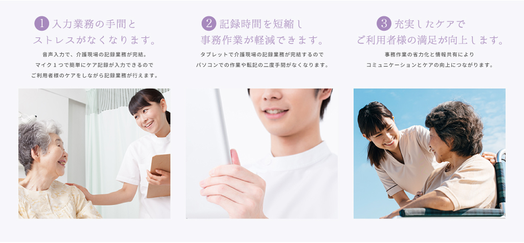 介護記録タブレットの説明画像